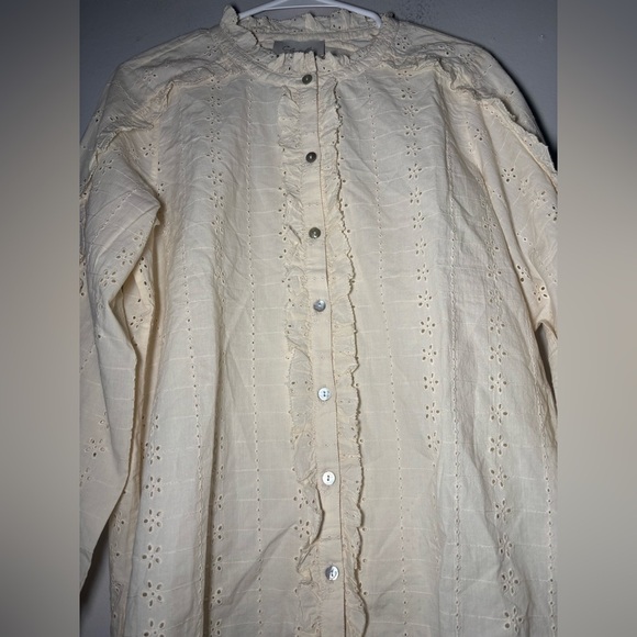 NWOT CLEOBELLA X ANTHROPOLOGIE Freya Blouse cream eyelet size M - Picture 4 of 5